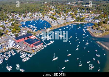 Veduta aerea della Manchester Marine Corporation, Manchester by the Sea, Massachusetts, USA Foto Stock