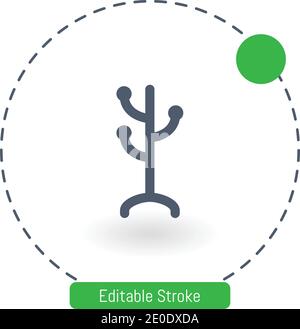 icona vettore stativo appendiabiti icone modificabili del contorno del tratto per il web e mobile Illustrazione Vettoriale