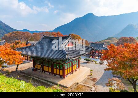 Tempio di byeongnyeonam nel parco nazionale di naejangsan nella repubblica di Corea Foto Stock