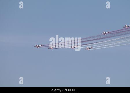 Vista di Airshow sulla Giornata Nazionale del Qatar 2020 a Doha, Qatar Foto Stock