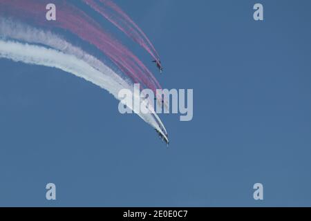 Vista di Airshow sulla Giornata Nazionale del Qatar 2020 a Doha, Qatar Foto Stock