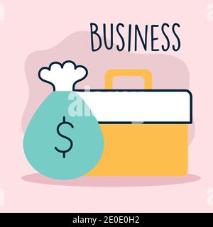 lettere aziendali, valigetta e borsa a tracolla Illustrazione Vettoriale