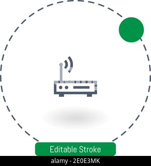 icona del vettore wifi icone del contorno del tratto modificabili per il web e. cellulare Illustrazione Vettoriale