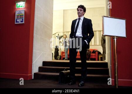 Marc Trevidic, primo giudice antiterrorismo francese, arriva al senato francese prima di un'audizione della commissione senatoriale di controllo dell'applicazione della legge, il 04 aprile 2012, a Parigi, Francia. Foto di Stephane Lemouton/ABACAPRESS.COM. Foto Stock