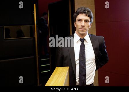 Marc Trevidic, primo giudice antiterrorismo francese, arriva al senato francese prima di un'audizione della commissione senatoriale di controllo dell'applicazione della legge, il 04 aprile 2012, a Parigi, Francia. Foto di Stephane Lemouton/ABACAPRESS.COM. Foto Stock