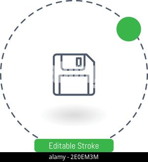 icona del vettore del floppy disk icone del contorno del tratto modificabili per il web e mobile Illustrazione Vettoriale