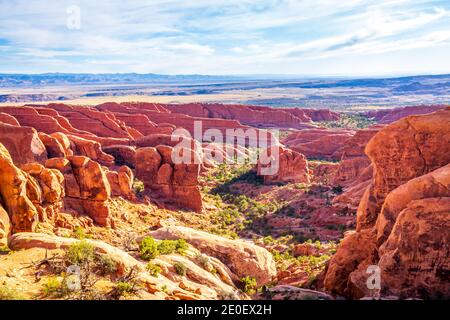 Fin Canyon nel Devil's Garden, Arches National Park, Utah Foto Stock