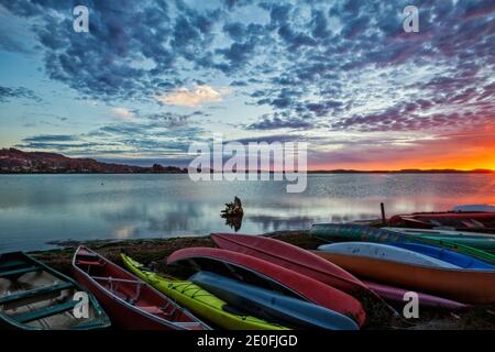 Morro Bay Sunset, San Luis Obispo County, California, Stati Uniti Foto Stock