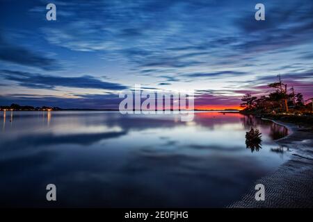 Morro Bay Sunset, San Luis Obispo County, California, Stati Uniti Foto Stock