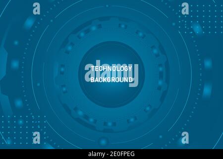 Astratto tecnologia sfondo blu disegno piatto Illustrazione Vettoriale
