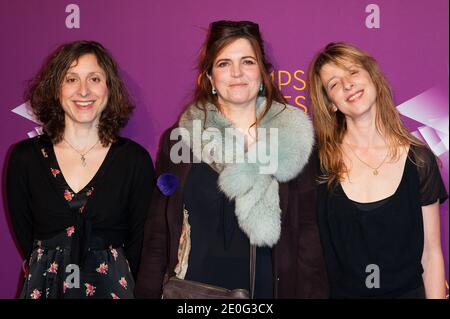 Autor e co-scenariste Raphaele Moussafir, Direttore Carine Tardieu e Agnes Jaoui alla prima del film 'su vent dans mes mollets' durante il Festival del Cinema Champs-Elysees tenutosi al Cinema Gaumont Marignan l'8 giugno 2012 a Parigi, Francia. Foto di Nicolas Genin/ABACAPRESS.COM Foto Stock