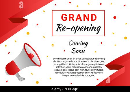 Moderno design piatto di colore rosso con sfondo riaperto Illustrazione Vettoriale