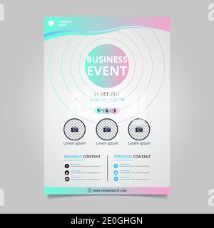 Modello di brochure per eventi business moderni Illustrazione Vettoriale