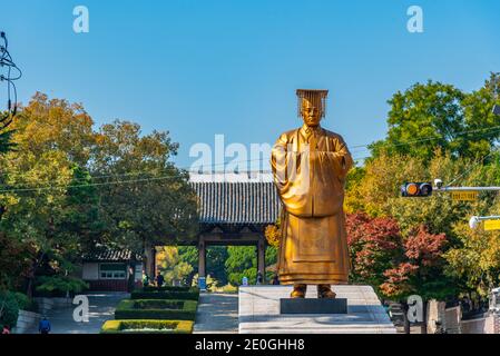 Statua dell'imperatore Sunjong a Daegu, Repubblica di Corea Foto Stock
