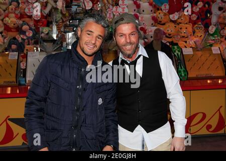 Farid Khider e Anthony Kaplan l'immagine di Christophe Mae che partecipa alla giornata di apertura dell'annuale Foire du Trone a beneficio di 'Enfants de la terre' tenutosi a Parigi, in Francia, il 2012 aprile. Foto di ABACAPRESS.COM Foto Stock