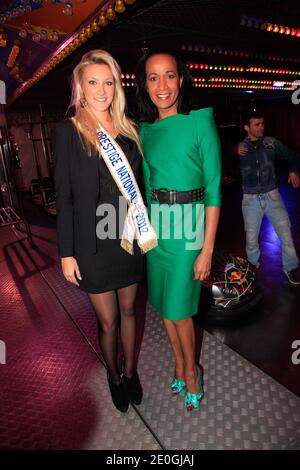 Vincent McDoom, Christelle Roca, Miss Prestige National partecipa al giorno di apertura dell'annuale Foire du Trone a beneficio di 'Enfants de la terre' tenutosi a Parigi, in Francia, il 2012 aprile. Foto di ABACAPRESS.COM Foto Stock