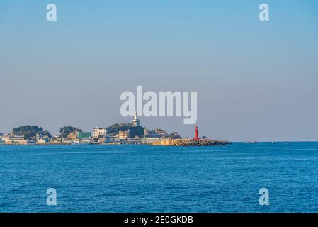 Faro al porto di Sokcho, Repubblica di Corea Foto Stock