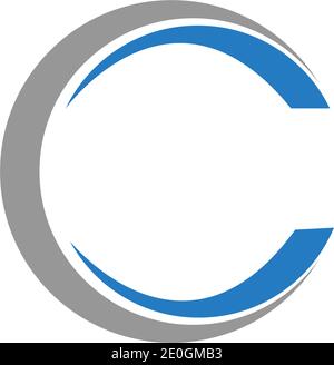 C Lettera modello Logo icona vettore design Illustrazione Vettoriale