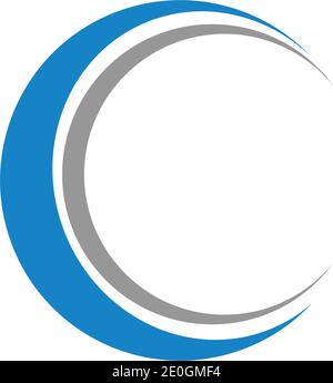 C Lettera modello Logo icona vettore design Illustrazione Vettoriale