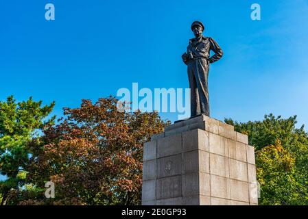 Statua di Douglas MacArthur a Incheon, Repubblica di Corea Foto Stock