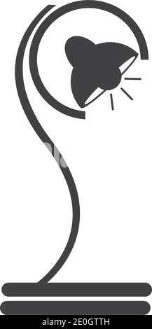 icona di glifo della lampada. Lampada da scrivania. Simbolo di silhouette. Spazio negativo. Illustrazione vettoriale isolata Illustrazione Vettoriale