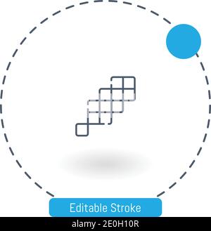 icona vettoriale pixel icone del contorno del tratto modificabili per il web e. cellulare Illustrazione Vettoriale