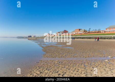 Spiaggia di Jadebusen bay in Wilhelmshaven, Germania Foto Stock