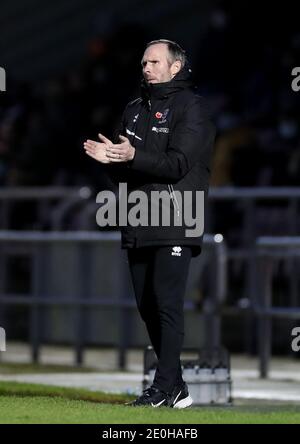 File photo datato 19-12-2020 del direttore di Lincoln City Michael Appleton. Foto Stock