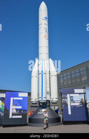 Modell Ariane 6, ILA 2018, Schoenefeld, Brandeburgo, Deutschland Foto Stock