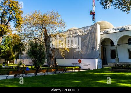 Istanbul, Turchia, Palazzo Topkapi edificio del Museo in fase di ristrutturazione e coperto il 31 2019 ottobre a Istanbul, Turchia Foto Stock