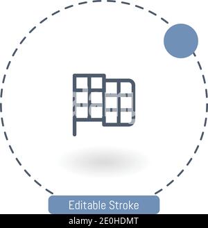 icona del vettore del contrassegno di fine icone del contorno del tratto modificabili per il web e mobile Illustrazione Vettoriale