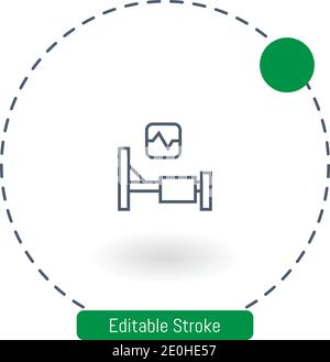 icona vettore del letto ospedaliero icone del contorno del tratto modificabili per il web e mobile Illustrazione Vettoriale