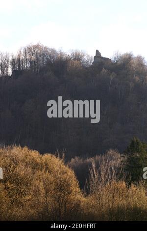 Contea di Covasna, Romania. Le rovine del medievale Castello Balvanyos. Foto Stock