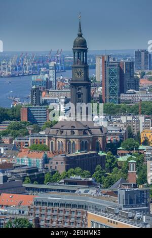 Hauptkirche Sankt Michaelis, Englische Planke, Amburgo, Deutschland Foto Stock