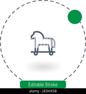 icona del vettore trojan icone del contorno del tratto modificabili per il web e. cellulare Illustrazione Vettoriale