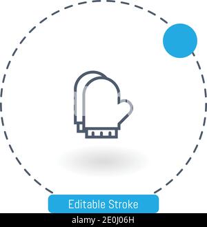 icona vettore mittens icone del contorno del tratto modificabili per il web e. cellulare Illustrazione Vettoriale