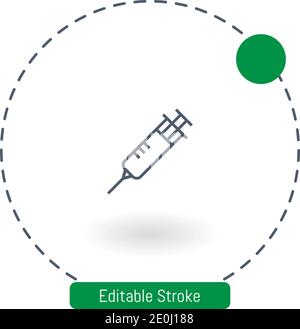 icona del vettore di iniezione icone del contorno del tratto modificabili per il web e. cellulare Illustrazione Vettoriale
