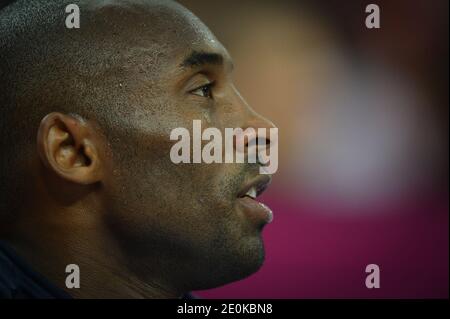 Il Kobe Bryant degli Stati Uniti compete durante la partita semifinale maschile di basket Argentina contro USA alla North Greenwich Arena, durante i Giochi Olimpici di Londra 2012, il 10 agosto 2012. Foto di Gouhier-Guibbaud-JMP/ABACAPRESS.COM Foto Stock