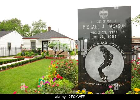 Fuori dalla casa d'infanzia della pop star Michael Jackson a Gary, IN, USA il 1 settembre 2012. Foto di Cindy Barrymore/ABACAPRESS.COM Foto Stock