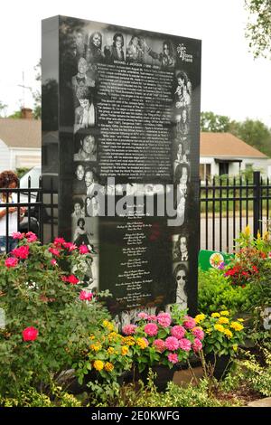 Fuori dalla casa d'infanzia della pop star Michael Jackson a Gary, IN, USA il 1 settembre 2012. Foto di Cindy Barrymore/ABACAPRESS.COM Foto Stock