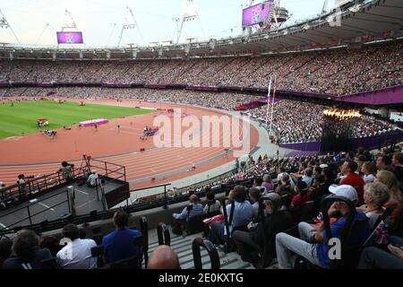 Atmosfera durante i Giochi Paralimpici di Londra del 2012 allo Stadio Olimpico di Londra, Regno Unito, il 3 settembre 2012. Lukasz Masczarz ha vinto la medaglia di bronzo dell'evento. Foto di Pasco/ABACAPRESS.COM Foto Stock