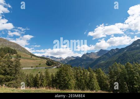 La catena del Monte Rosa vista da Antagnod, Val D'Ayas. Val D'Aosta, Italia Foto Stock