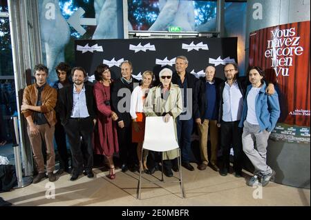 Sylvain Dieuaide, Mathieu Amalric, Anne Consigny, Anny Duperey, Hippolyte Girardot, il regista Alain Resnais, Lambert Wilson e Michel Robin partecipano alla prima francese del film 'Vous n'avez encore rien vu' tenuto presso la Cinematheque Francaise di Parigi, Francia, il 17 settembre 2012. Foto di Nicolas Genin/ABACAPRESS.COM Foto Stock