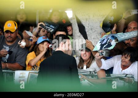 Justin Timberlake arriva alla prima "Trouble with the Curve" di Warner Bros. Pictures che si tiene il 19 settembre 2012 al Regency Village Theatre di Los Angeles, California, USA. Foto di Lionel Hahn/ABACAPRESS.COM Foto Stock