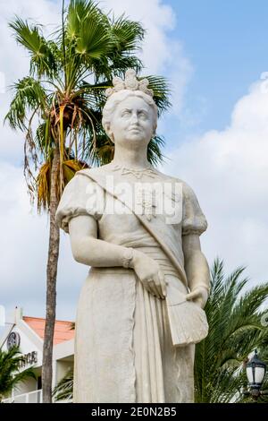 Statua della Regina Wilhelmina monumento, Oranjestad, Aruba Foto Stock