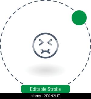 icona del vettore di puking icone del contorno del tratto modificabili per il web e. cellulare Illustrazione Vettoriale