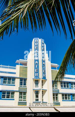 Architettura Art Deco nel quartiere di South Beach, Miami, Florida. Foto Stock