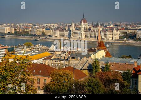 Foto panoramica diurna di Budapest, Ungheria Foto Stock