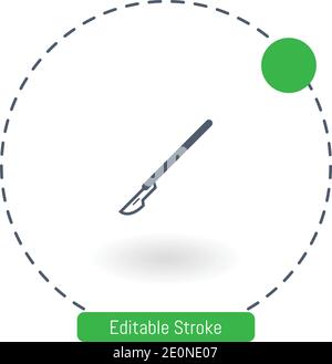 icona del vettore del coltello chirurgico icone del contorno del tratto modificabili per il web e mobile Illustrazione Vettoriale