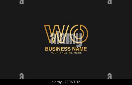 LOGO INIZIALE DI WO W o | primo basato abstract moderno logo creativo minimo, immagine vettoriale modello. Logo logotipo di lusso. Logo delle iniziali tipografiche. Illustrazione Vettoriale